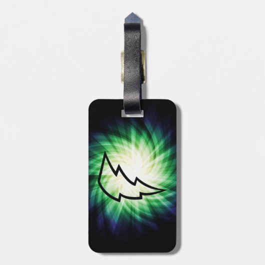 gloeiende bliksemschicht bagagelabel (Achterkant verticaal)