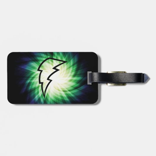 gloeiende bliksemschicht bagagelabel (Achterkant horizontaal)