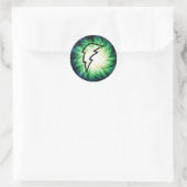 gloeiende bliksemschicht ronde sticker (Tas)