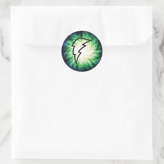 gloeiende bliksemschicht ronde sticker (Tas)