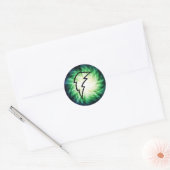 gloeiende bliksemschicht ronde sticker (Envelop)