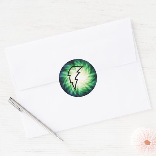 gloeiende bliksemschicht ronde sticker (Envelop)