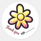Gloeiende Bloem Dank Je Wel Ronde Sticker (Voorkant)