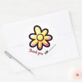 Gloeiende Bloem Dank Je Wel Ronde Sticker (Envelop)