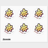 Gloeiende Bloem Dank Je Wel Ronde Sticker (Vel)