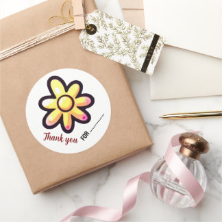 Gloeiende Bloem Dank Je Wel Ronde Sticker