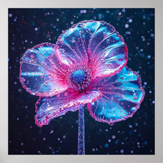 Gloeiende Bloem Met Levendige Bloembladen Poster (Voorkant)