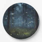 Gloeiende bosvuurvliegjes papieren bordje (Voorkant)