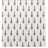  gloeiende bubbellamp op wit douchegordijn (Voorkant)