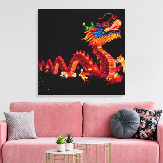 Gloeiende Chinese Parade Dragon Canvas Afdruk (Insitu (Woonkamer))