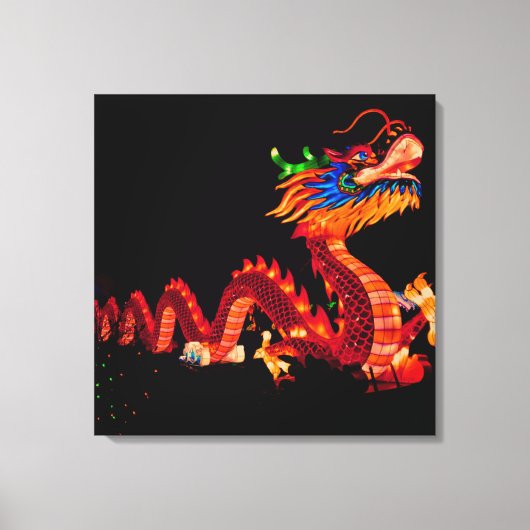 Gloeiende Chinese Parade Dragon Canvas Afdruk (Voorkant)