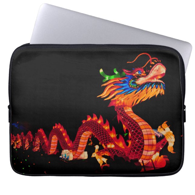 Gloeiende Chinese Parade Dragon Laptop Sleeve (Voorkant)