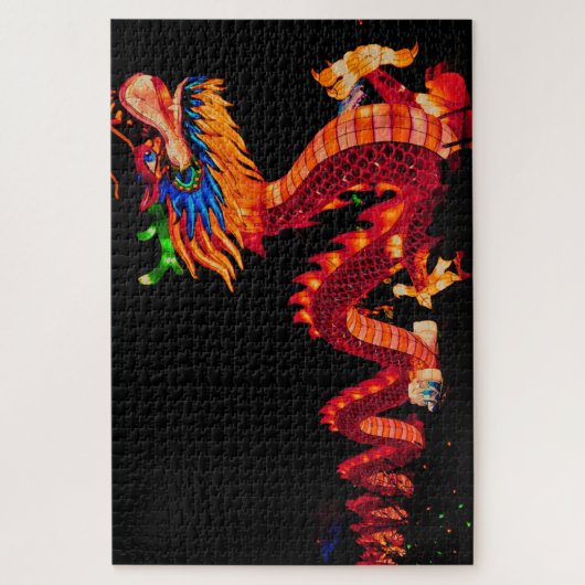 Gloeiende Chinese Parade Dragon Legpuzzel (Verticaal)