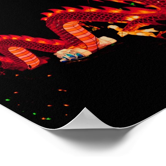 Gloeiende Chinese Parade Dragon Poster (Hoek)