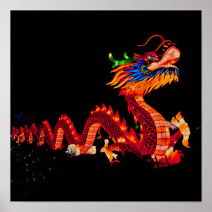 Gloeiende Chinese Parade Dragon Poster