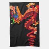 Gloeiende Chinese Parade Dragon Theedoek (Verticaal)