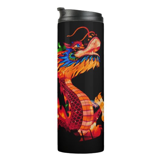 Gloeiende Chinese Parade Dragon Thermosbeker (Geroteerd rechts)