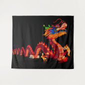 Gloeiende Chinese Parade Dragon Wandkleed (Voorkant (horizontaal))