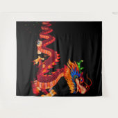 Gloeiende Chinese Parade Dragon Wandkleed (Voorkant (horizontaal))