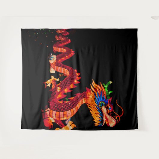 Gloeiende Chinese Parade Dragon Wandkleed (Voorkant (horizontaal))