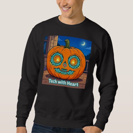 Gloeiende Circuit Pompoen - Heren Sweatshirt (Voorkant)