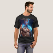 Gloeiende Cyborg Zeus Griekse God T-shirt (Voorkant volledig)