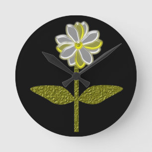 Gloeiende Daisy Flower Wall Clock Ronde Klok