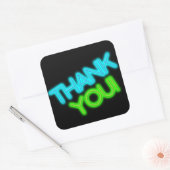 Gloeiende Dank Je Vierkante Sticker (Envelop)