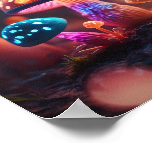 Gloeiende dansende paddenstoelen poster (Hoek)