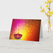 Gloeiende Decoratieve Lamp Diwali Kaart (Gele Bloem)
