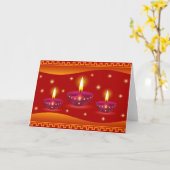 Gloeiende Decoratieve Lampen Diwali Kaart (Gele Bloem)