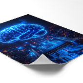 Gloeiende Digitale Hersenen Poster - Tech Kantoor (Hoek)