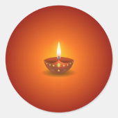 Gloeiende Diwali Lamp Ronde Sticker (Voorkant)