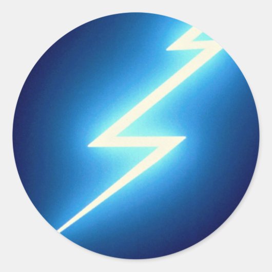 Gloeiende donderbout over zwarte achtergrond ronde sticker (Voorkant)