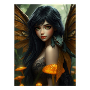 Gloeiende Dragon Fairy Art Perfect Poster