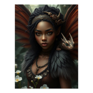 Gloeiende Dragon Fairy Art Perfect Poster