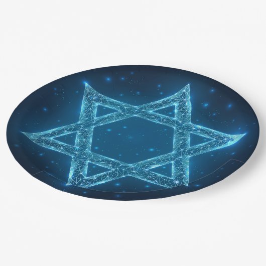 Gloeiende elektrische ster van David Chanoeka Papieren Bordje (Gekanteld)