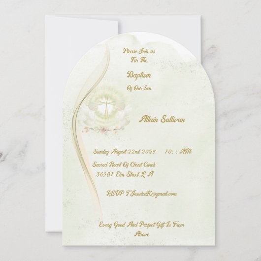 Gloeiende engelen doop uitnodiging (Voorkant)