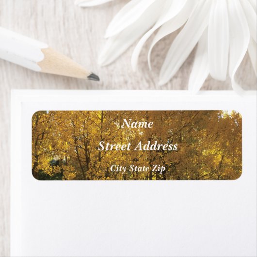 Gloeiende espenbomen etiket (Insitu)