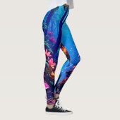 Gloeiende etherische Oerwoud oase ontwerp Leggings (Rechts)