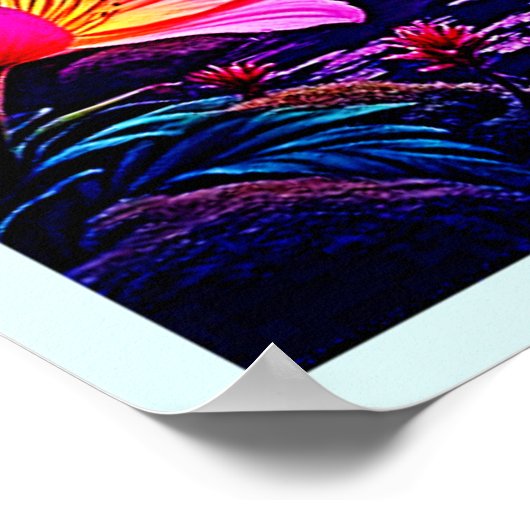 Gloeiende etherische Oerwoud oase ontwerp Poster (Hoek)