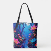 Gloeiende etherische Oerwoud oase ontwerp Tote Bag (Achterkant)