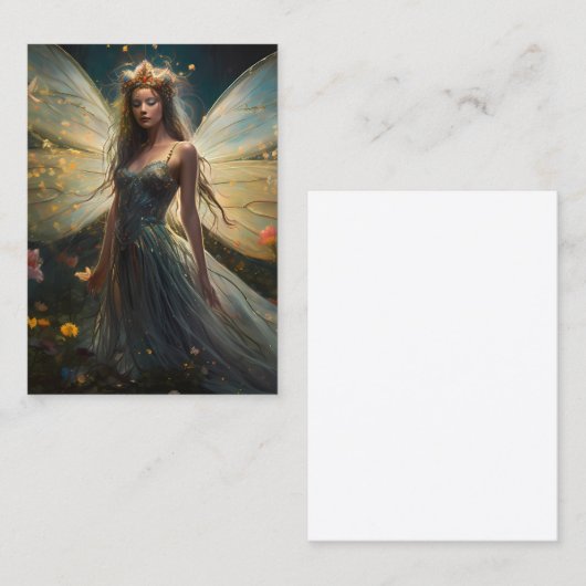 Gloeiende Fairy Fotorealistische Achtergrond Visitekaartje (Voorkant / Achterkant)