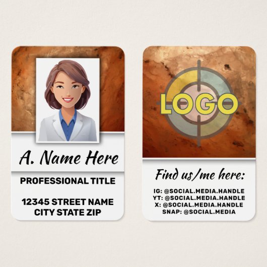 Gloeiende Faux Stone Sjabloon voor Spa & Aesthetic Visitekaartje (Voorkant /achterkant)