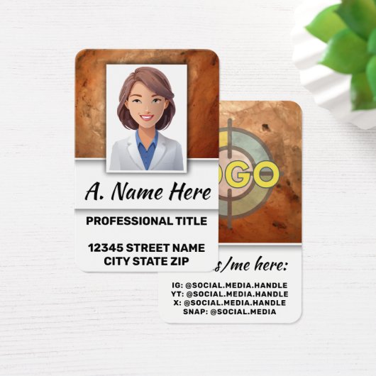 Gloeiende Faux Stone Sjabloon voor Spa & Aesthetic Visitekaartje (Bureau)