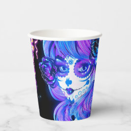 Gloeiende feest lintstromen Dag van de Doden Papieren Bekers