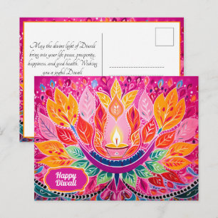 Gloeiende festiviteiten: een diwali viering briefkaart