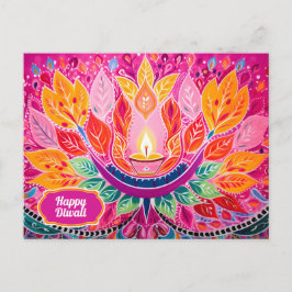 Gloeiende festiviteiten: een diwali viering briefkaart