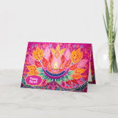 Gloeiende festiviteiten: een diwali viering feestdagen kaart (Voorkant)