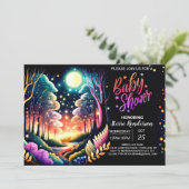 Gloeiende Fireflies Adventure Baby shower Kaart (Staand voorkant)